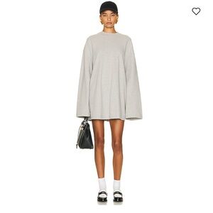 Helsa Organic Heavy Rib Long Sleeve Tee in Heather Grey - XS/S - NWT